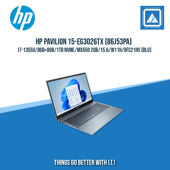 HP PAVILION 15-EG3026TX (86J53PA) I7-1355U/8GB+8GB/1TB NVME | BEST FOR STUDENTS AND FREELANCERS LAPTOP HP PAVILION 15-EG3026TX (86J53PA) I7-1355U/8GB+8GB/1TB NVME | BEST FOR STUDENTS AND FREELANCERS LAPTOP